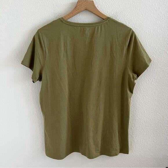 Chico’s by Chico’s Army Green Shirt Embroidered Medium - Size 1 - Picture 6 of 8